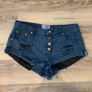 One Teaspoon Bandit Shorts Navy size 28
